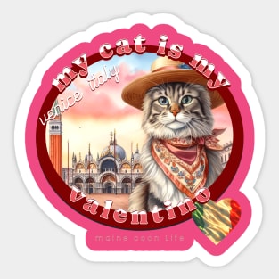 My Cat Is My Valentino Maine Coon Life 4CM Sticker